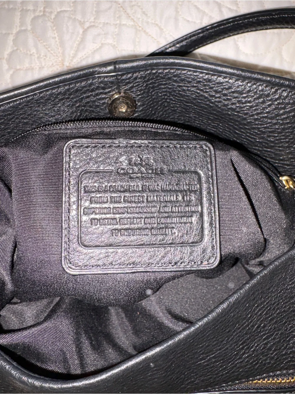 Coach Black Leather Shoulder Bag -